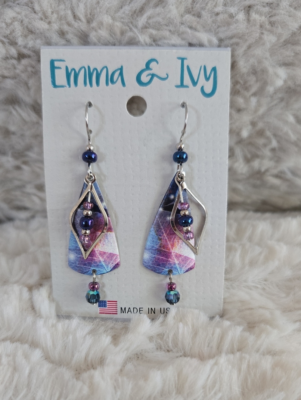 Purple Teardrop Dangle Earrings